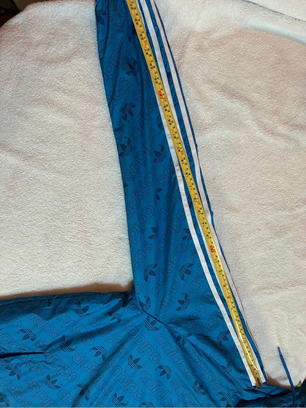 adidas Blue Windbreaker Jacket with White Stripes